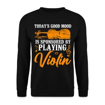 Violin Violinist Vintage Today's - Unisex Pullover - Schwarz - Vorne - Alina (178cm) & Michal (187cm)