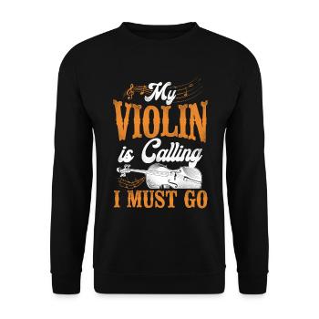 Violin Violinist Vintage My Violin - Unisex Pullover - Schwarz - Vorne - Alina (178cm) & Michal (187cm)