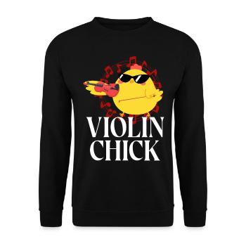 Violon Violoniste Fille Poulet - Sweat-shirt Unisexe - noir - Devant - Alina (178cm) & Michal (187cm)