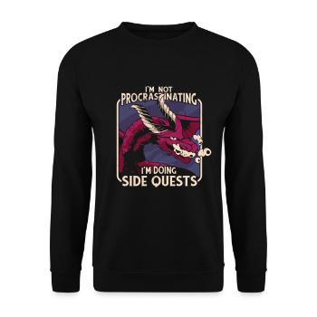 Ich Bin Nicht Procastinating Ich Bin Doing Side - Unisex Pullover - Schwarz - Vorne - Alina (178cm) & Michal (187cm)