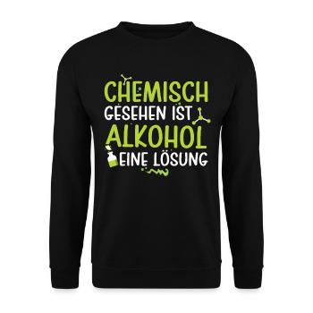 Chimiquement, l’alcool est une solution à la bière - Sweat-shirt Unisexe - noir - Devant - Alina (178cm) & Michal (187cm)