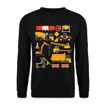 Construction Loader Tractor Dumptuck Construction Site | Engineer - Unisex Sweatshirt - black - Front - Alina (178cm) & Michal (187cm)