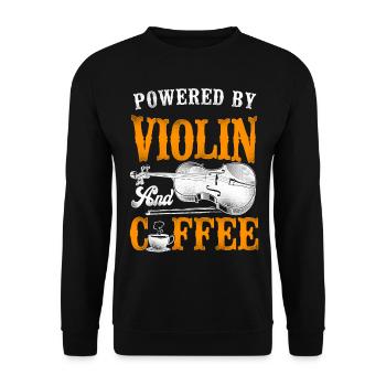 Violon Violoniste Café Vintage - Sweat-shirt Unisexe - noir - Devant - Alina (178cm) & Michal (187cm)