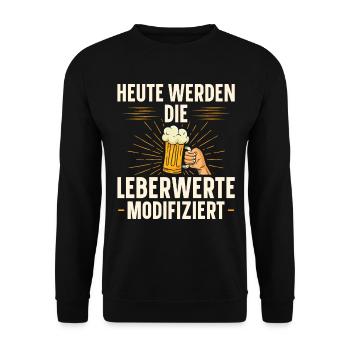 HEUTE WERDEN ALLE LAMPEN AUSGESCHOSSEN Bier - Unisex Pullover - Schwarz - Vorne - Alina (178cm) & Michal (187cm)