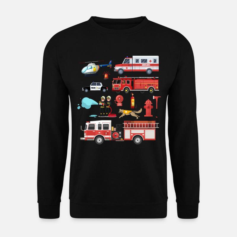 Fire Engine Rescue Firefighter Firefighter - Unisex Sweatshirt - black