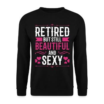 Retraitée, mais toujours belle et sexy - Sweat-shirt Unisexe - noir - Devant - Alina (178cm) & Michal (187cm)
