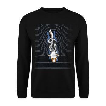Australian Shepherd Swimming Dog - Unisex Sweatshirt - black - Front - Alina (178cm) & Michal (187cm)
