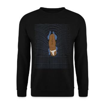 French Bulldog Swimming Dog - Unisex Sweatshirt - black - Front - Alina (178cm) & Michal (187cm)