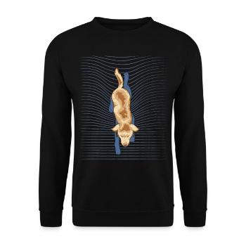 Labrador Schwimmt - Unisex Pullover - Schwarz - Vorne - Alina (178cm) & Michal (187cm)