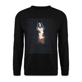 Jack Russel Swimming Dog - Unisex Sweatshirt - black - Front - Alina (178cm) & Michal (187cm)