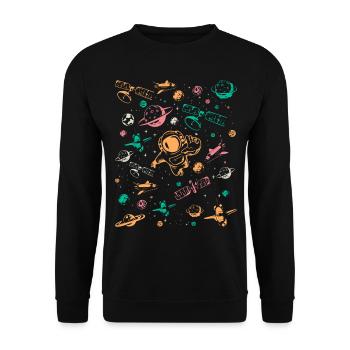 Space Travel Spaceship Aerospace Equipment Space A - Unisex Sweatshirt - black - Front - Alina (178cm) & Michal (187cm)