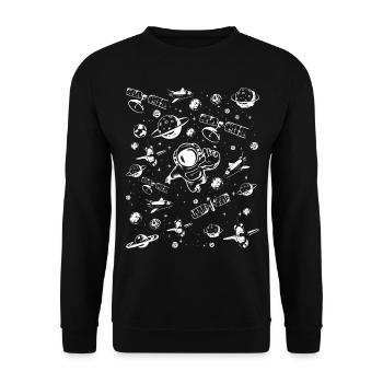 Space Travel Equipment Spaceship Aerospace Space A - Unisex Sweatshirt - black - Front - Alina (178cm) & Michal (187cm)