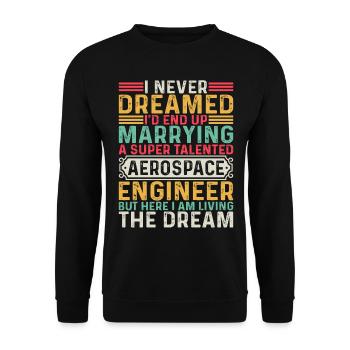 Aérospatiale - J’épouse un ingénieur aérospatial super talentueux - Sweat-shirt Unisexe - noir - Devant - Alina (178cm) & Michal (187cm)