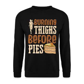 Brennende Oberschenkel Vor Pies Cross Country - Unisex Pullover - Schwarz - Vorne - Alina (178cm) & Michal (187cm)
