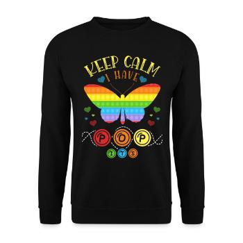 Stay calm I have Pop It's Fidget Toy Fan Pop - Unisex Sweatshirt - black - Front - Alina (178cm) & Michal (187cm)