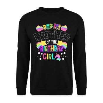 Pop it brother of birthday boy Pop fidgeting - Unisex Sweatshirt - black - Front - Alina (178cm) & Michal (187cm)
