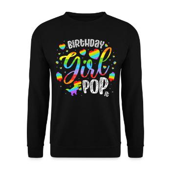 Birthday Girl Pop It for a Fidget Toy Fan - Unisex Sweatshirt - black - Front - Alina (178cm) & Michal (187cm)