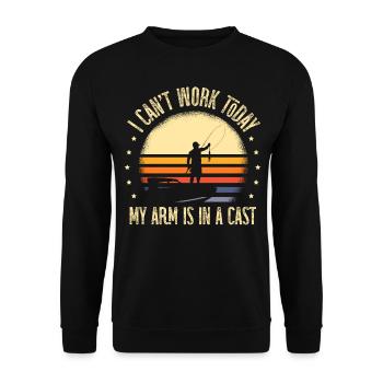 Ich Kann Heute Nicht Arbeiten. Mein Arm Steckt In - Unisex Pullover - Schwarz - Vorne - Alina (178cm) & Michal (187cm)