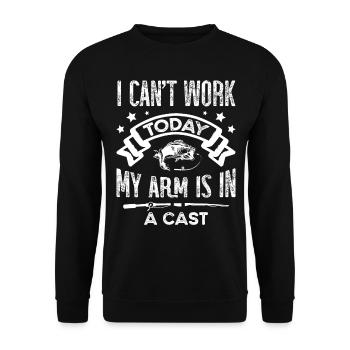 Ich Kann Heute Nicht Arbeiten. Mein Arm Steckt In - Unisex Pullover - Schwarz - Vorne - Alina (178cm) & Michal (187cm)