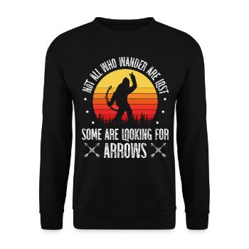 Not all hikers are lost Some are looking for - Unisex Sweatshirt - black - Front - Alina (178cm) & Michal (187cm)