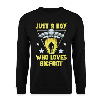 Just a boy, the Big Foot for a - Unisex Sweatshirt - black - Front - Alina (178cm) & Michal (187cm)