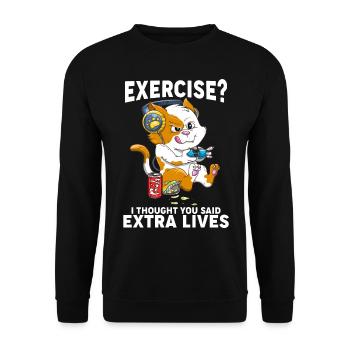 Kawaii Cat Gaming pour enfants garçons drôle Gamer Cat - Sweat-shirt Unisexe - noir - Devant - Alina (178cm) & Michal (187cm)