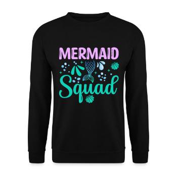 Mermaid Squad de The Birthday Mermaid Tail Family - Sweat-shirt Unisexe - noir - Devant - Alina (178cm) & Michal (187cm)