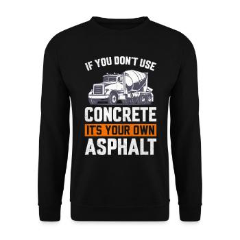 Drôle de finisseur de béton pour homme Cement Mason - Sweat-shirt Unisexe - noir - Devant - Alina (178cm) & Michal (187cm)