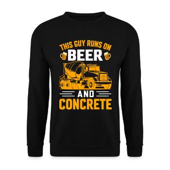 Funny Concrete Mixer for Men Cement Mason - Unisex Sweatshirt - black - Front - Alina (178cm) & Michal (187cm)