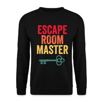 Retro Escape Room Master Vintage Escape Room Squad - Unisex Sweatshirt - black - Front - Alina (178cm) & Michal (187cm)