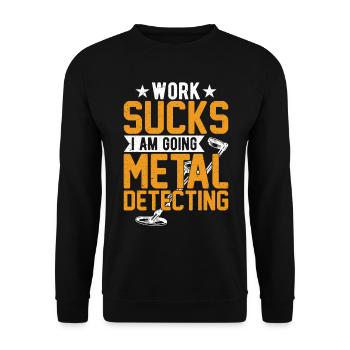 Drôle de détection de métaux Chasse au trésor papa - Sweat-shirt Unisexe - noir - Devant - Alina (178cm) & Michal (187cm)