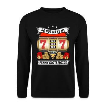 Kasino Glücksspiel Spielautomat Kartenspiel - Unisex Pullover - Schwarz - Vorne - Alina (178cm) & Michal (187cm)