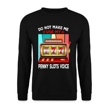 Kasino Glücksspiel Spielautomat Kartenspiel - Unisex Pullover - Schwarz - Vorne - Alina (178cm) & Michal (187cm)