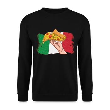 Italian Pizza Lover Italy Flag Italian Fast Food - Unisex Sweatshirt - black - Front - Alina (178cm) & Michal (187cm)