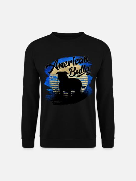 American Bully XL blue line artistic design - Unisex Sweatshirt - black