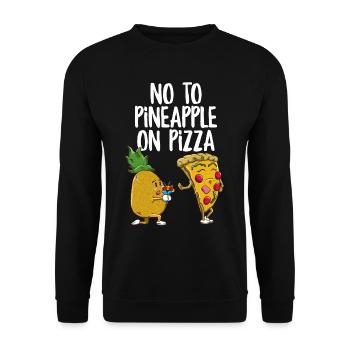 Funny Pineapple Pizza Hater No to Pineapple on - Unisex Sweatshirt - black - Front - Alina (178cm) & Michal (187cm)