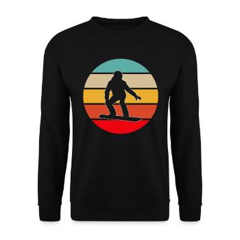 Snowboarding Retro - Unisex Pullover - Schwarz - Vorne - Alina (178cm) & Michal (187cm)