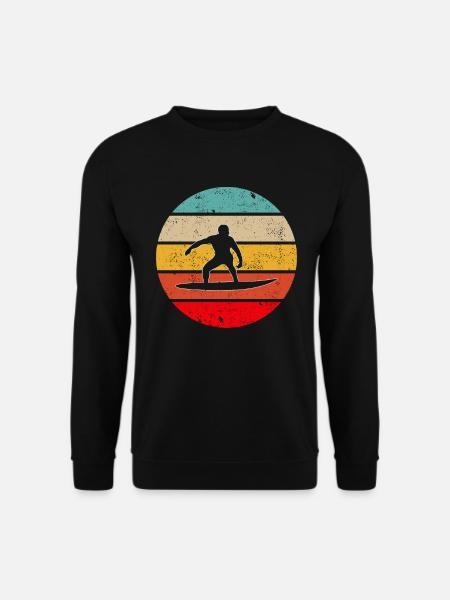 Surfing Retro - Unisex Sweatshirt - black