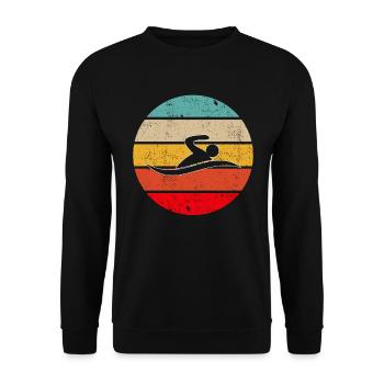 Natation Rétro - Sweat-shirt Unisexe - noir - Devant - Alina (178cm) & Michal (187cm)