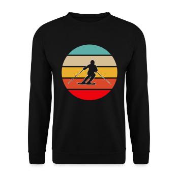 Ski rétro - Sweat-shirt Unisexe - noir - Devant - Alina (178cm) & Michal (187cm)