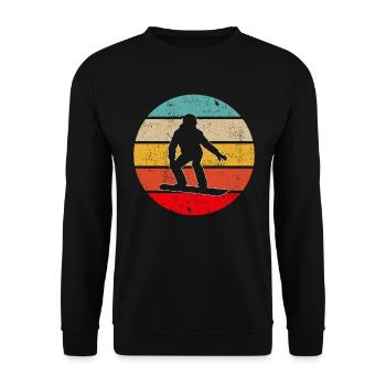 Snowboarding Retro - Unisex Pullover - Schwarz - Vorne - Alina (178cm) & Michal (187cm)