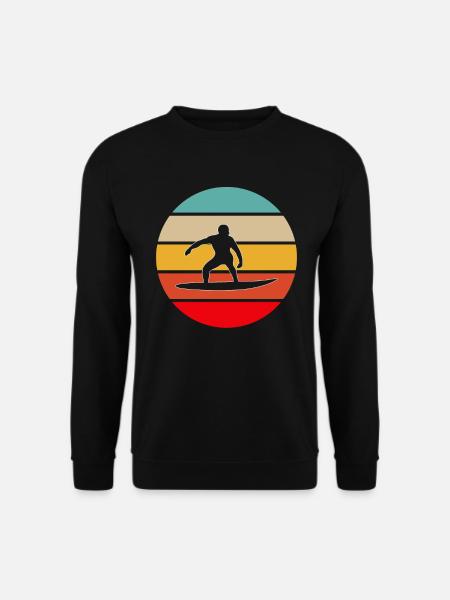 Surfing Retro - Unisex Sweatshirt - black
