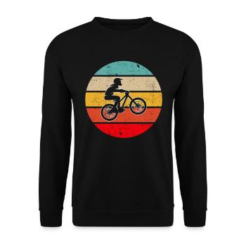 Mountain Bike Retro - Unisex Sweatshirt - black - Front - Alina (178cm) & Michal (187cm)
