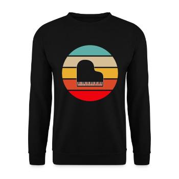 Klavier Retro - Unisex Pullover - Schwarz - Vorne - Alina (178cm) & Michal (187cm)