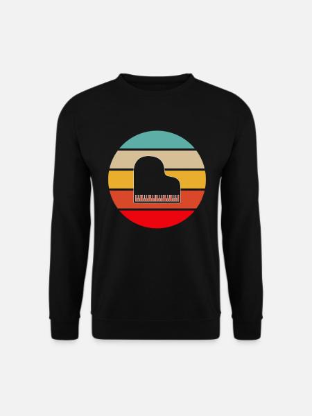 Klavier Retro - Unisex Pullover - Schwarz