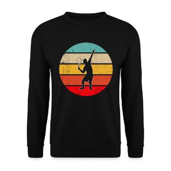 Tennis Rétro - Sweat-shirt Unisexe - noir - Devant - Alina (178cm) & Michal (187cm)