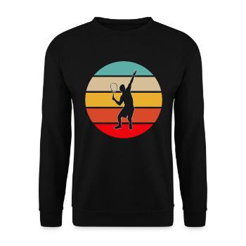 Tennis Rétro - Sweat-shirt Unisexe - noir - Devant - Alina (178cm) & Michal (187cm)