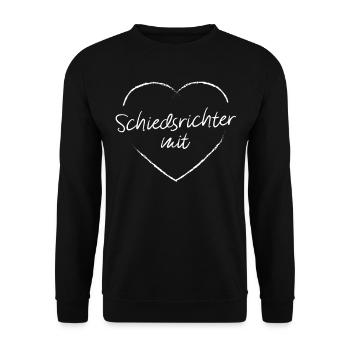 Schiedsrichter mit Herz Schiri Fussballverein - Unisex Pullover - Schwarz - Vorne - Alina (178cm) & Michal (187cm)