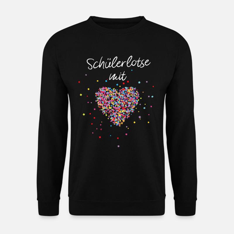Schülerlotse mit Herz Verkehrshilfe Schülerlotsen - Unisex Pullover - Schwarz