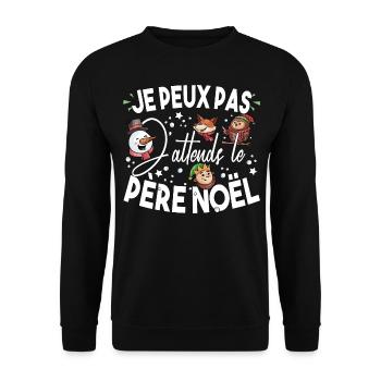 Père Noël Je Peux Pas Christmas Bébé Enfant - Sweat-shirt Unisexe - noir - Devant - Alina (178cm) & Michal (187cm)